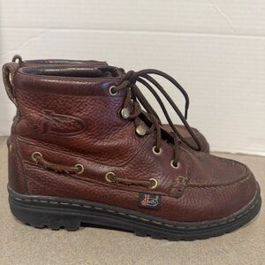 Justin Brown Leather Women Chukka Lace-Up Work Boots